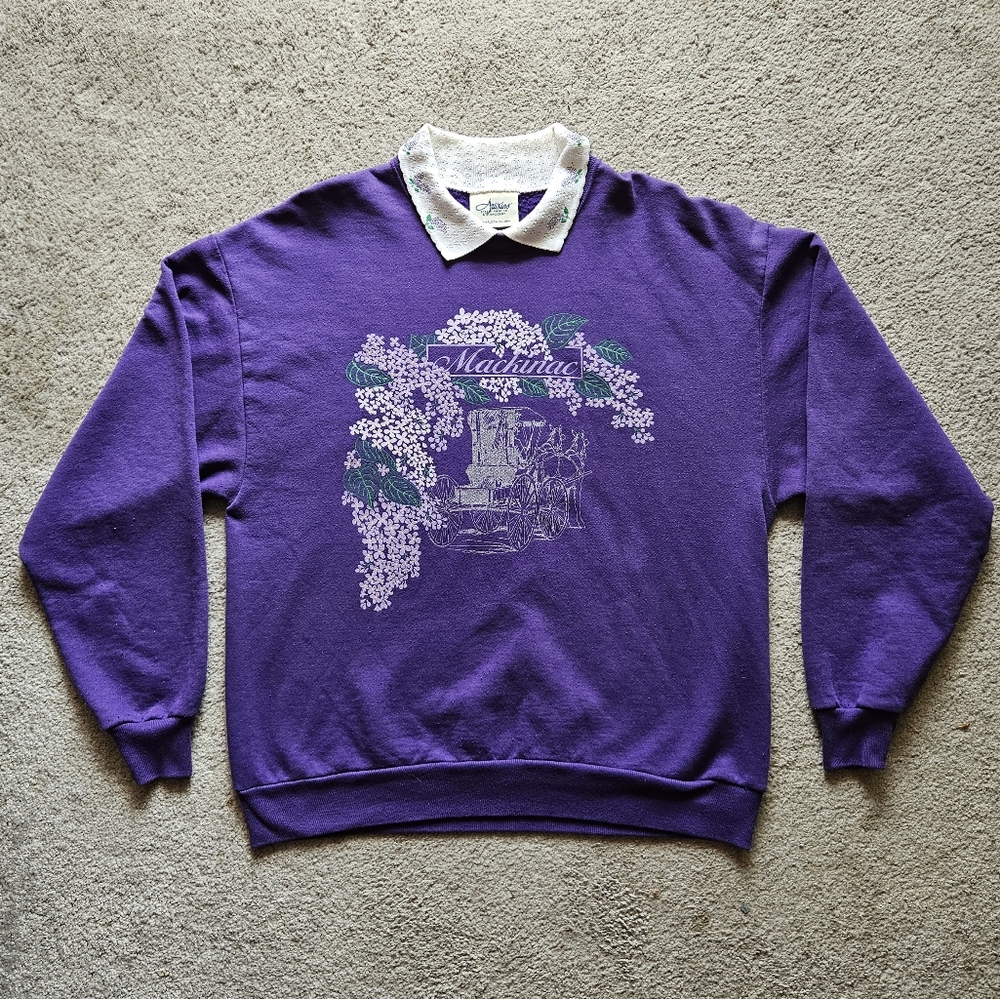 Beautiful Purple Vintage Artisans sweater. 80s, 90s. Golden girls.